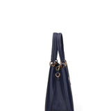 Blaue Schultertasche aus veganem Leder
