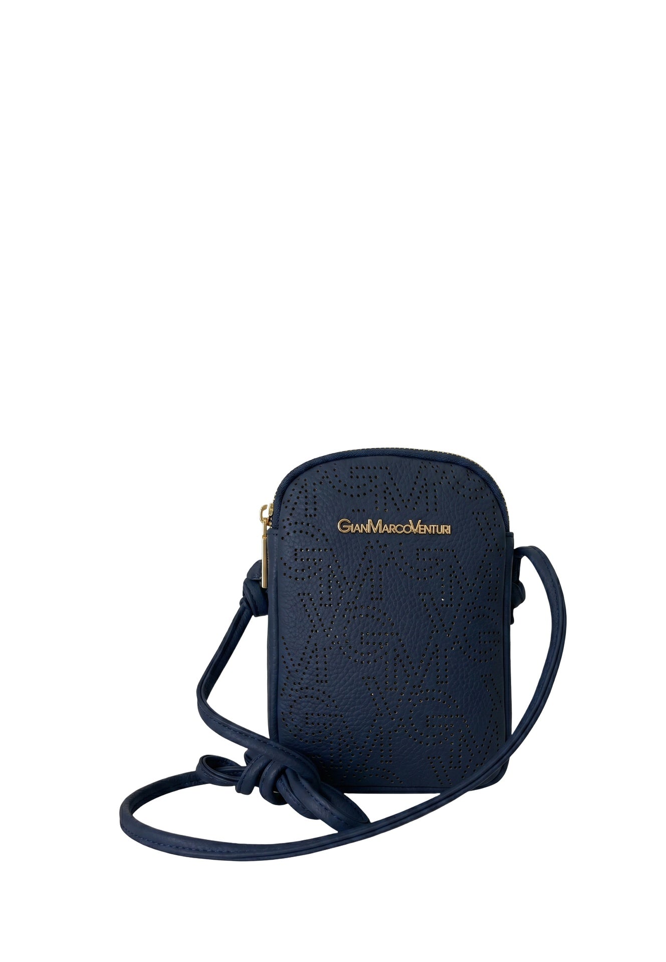 Borsa a tracolla in Pelle Vegana Blue GianMarco Venturi
