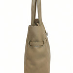Borsa a Tracolla in Dollaro Leather Beige Scuro