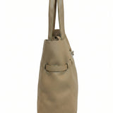 Borsa a Tracolla in Dollaro Leather Beige Scuro