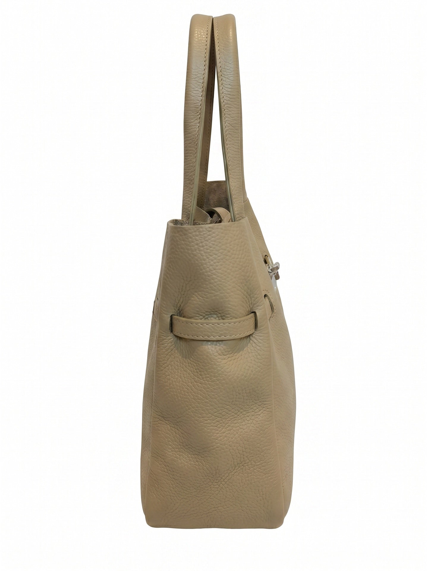 Borsa a Tracolla in Dollaro Leather Beige Scuro