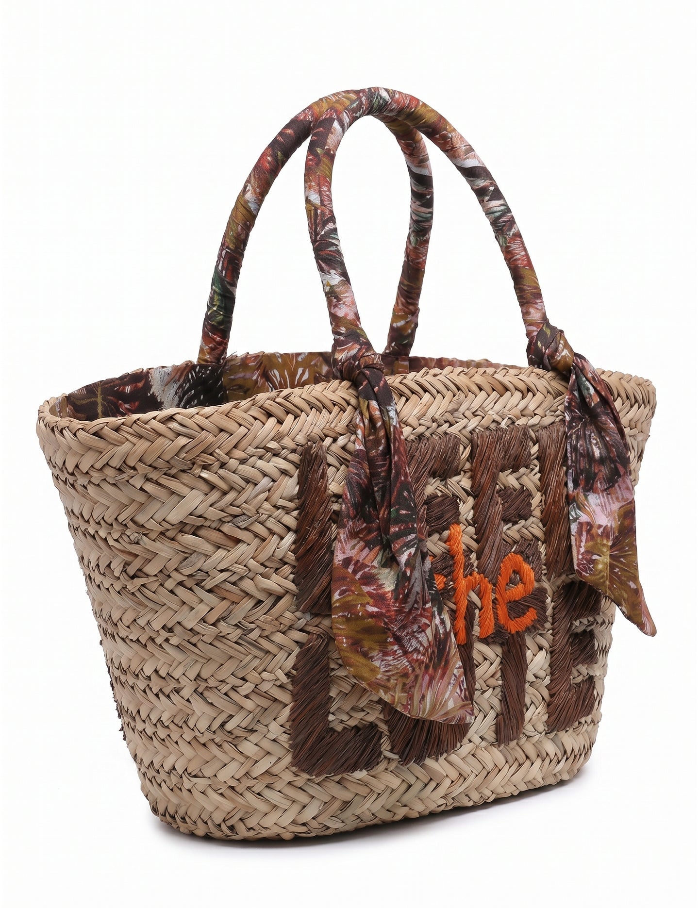Borsa Shopper in Rattan Marrone