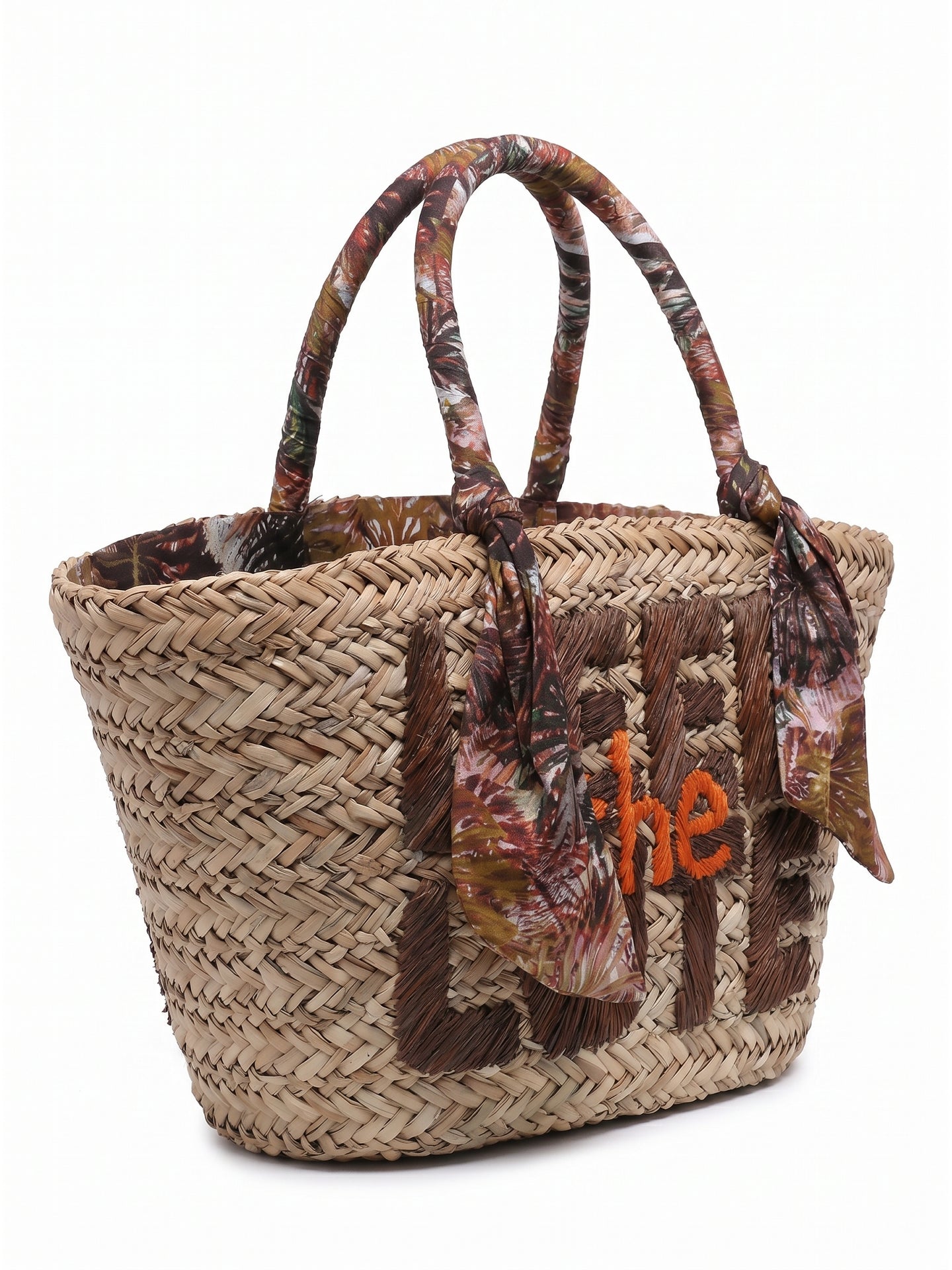 Borsa Shopper in Rattan Marrone