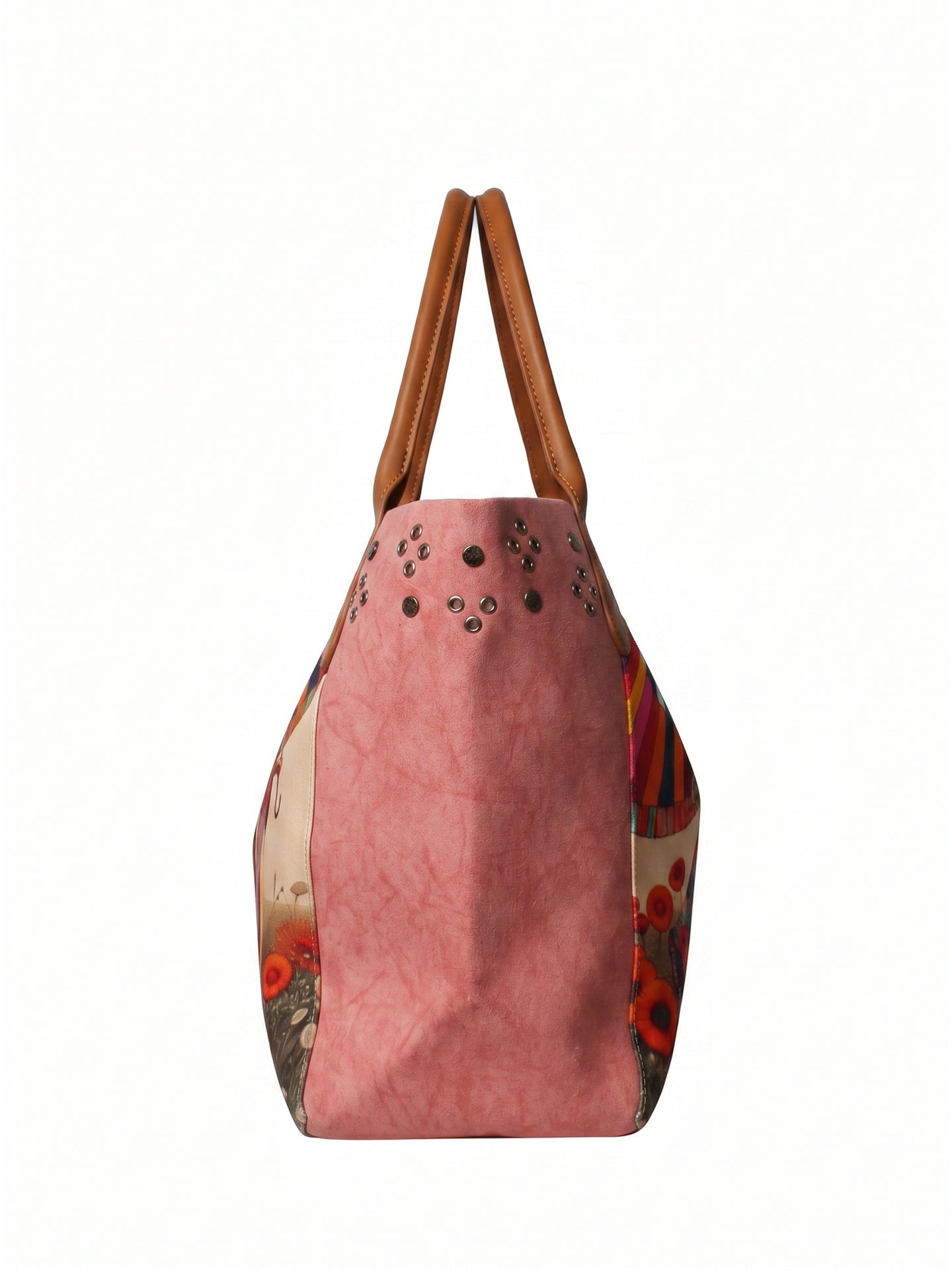 Borsa a Mano in Pelle Vegana Rosa