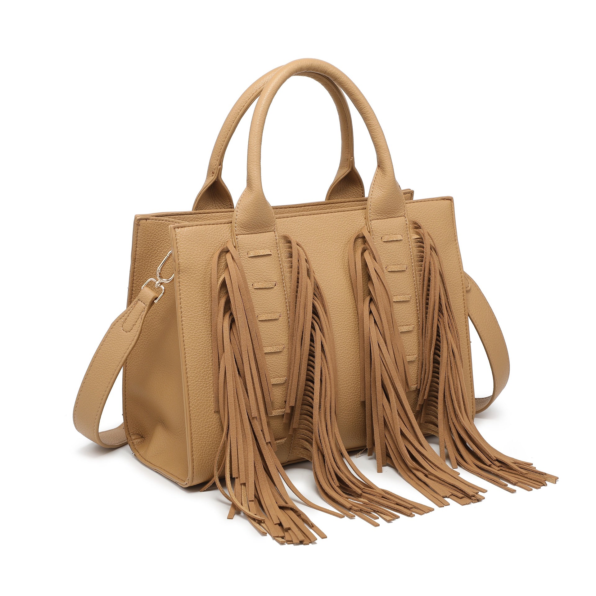 Borsa a Mano in Polyurethane Cammello
