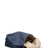 Borsa a Mano in Vera Pelle Blu Jeans
