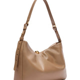 Taupe Leather Shoulder Bag