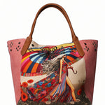 Borsa a Mano in Pelle Vegana Rosa