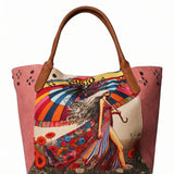 Borsa a Mano in Pelle Vegana Rosa