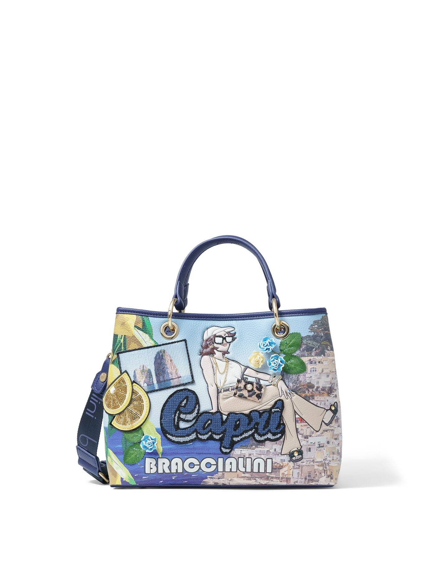 Borsa a Mano in Poliestere Multicolore Braccialini