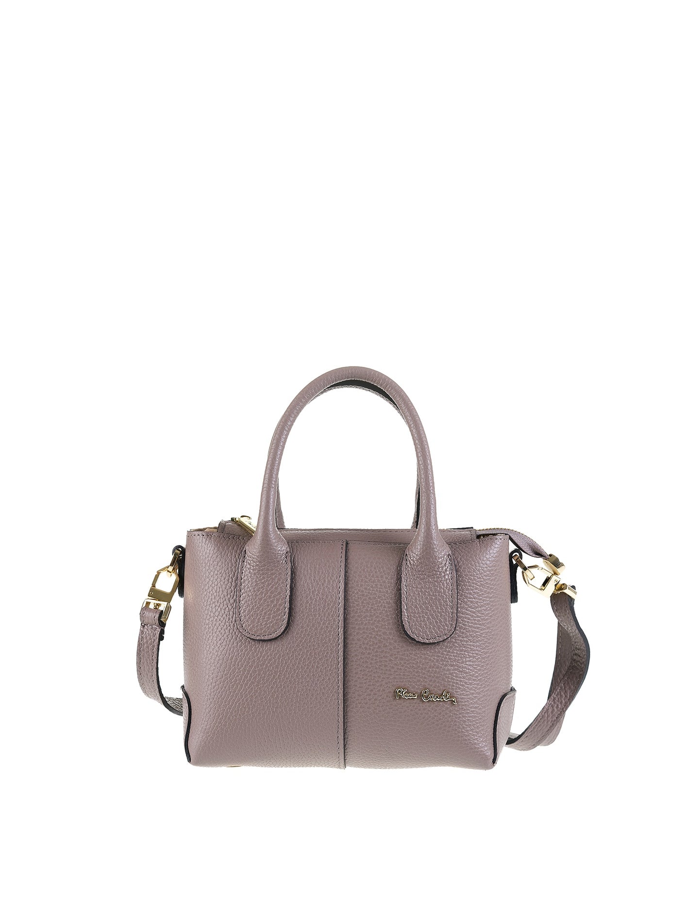Borsa a Mano in Vera Pelle Taupe Pierre Cardin