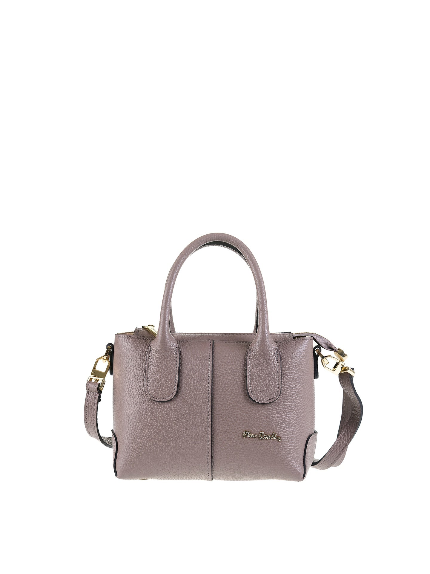 Borsa a Mano in Vera Pelle Taupe Pierre Cardin