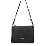 Borsa a Spalla in Vera Pelle Nero Pierre Cardin