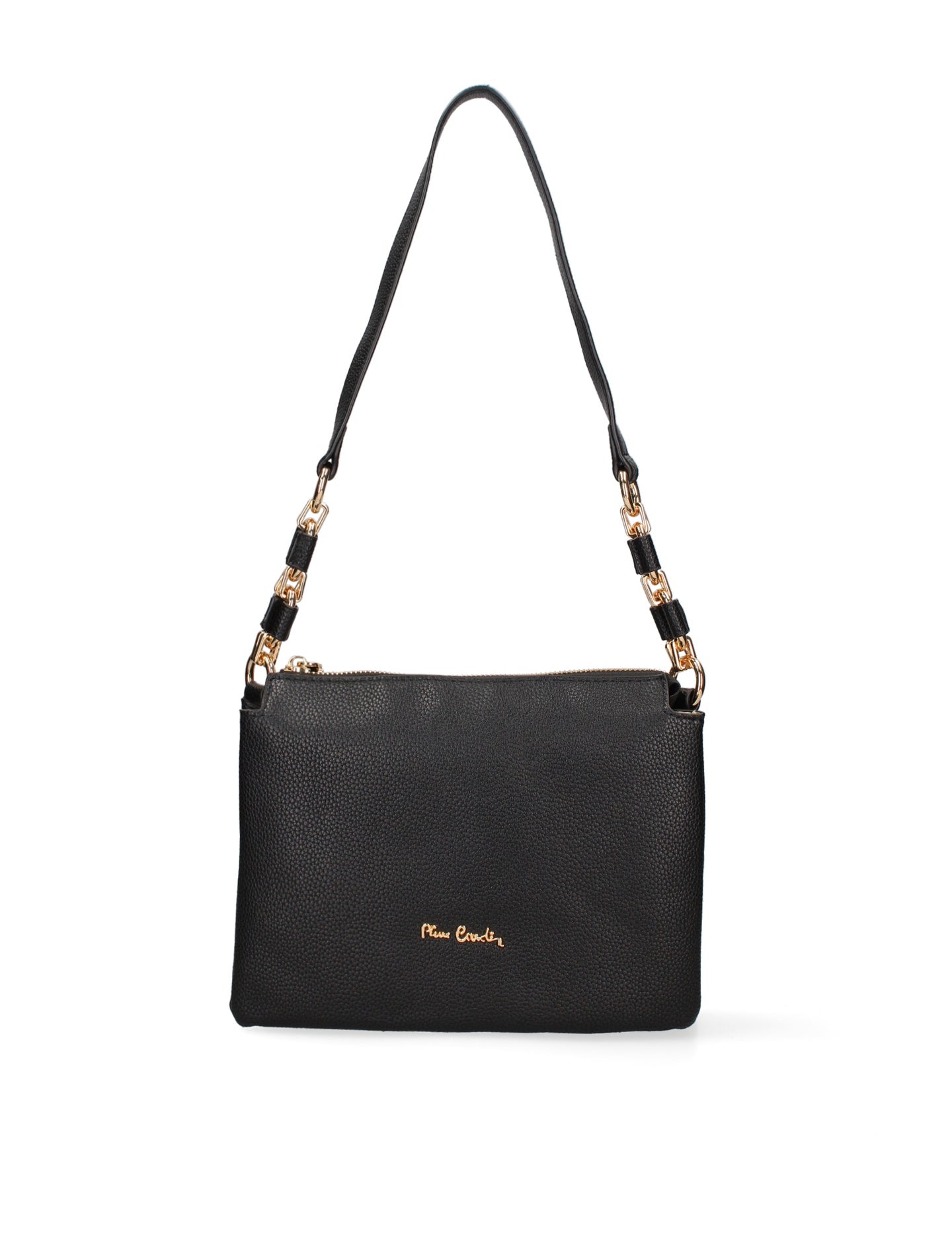 Borsa a Spalla in Vera Pelle Nero Pierre Cardin