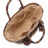 Borsa Shopper in Rattan Marrone