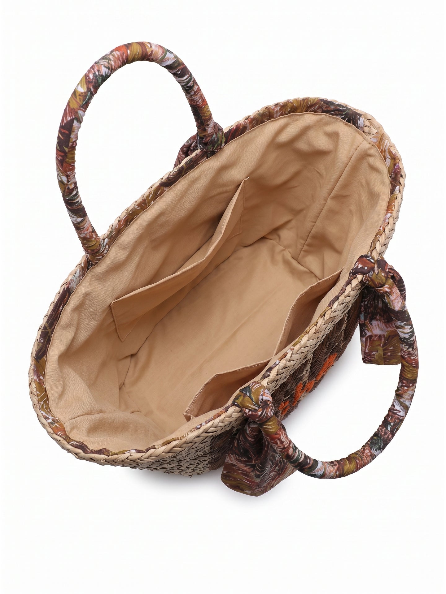 Borsa Shopper in Rattan Marrone