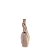 Schultertasche aus taupefarbenem Echtleder