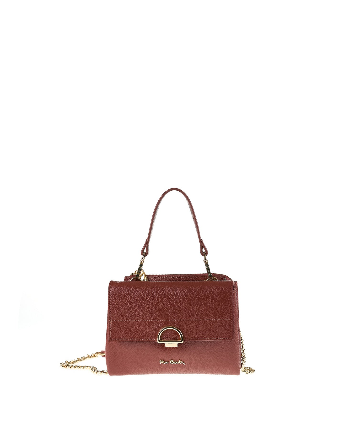 Borsa a Spalla in Vera Pelle Marrone Pierre Cardin