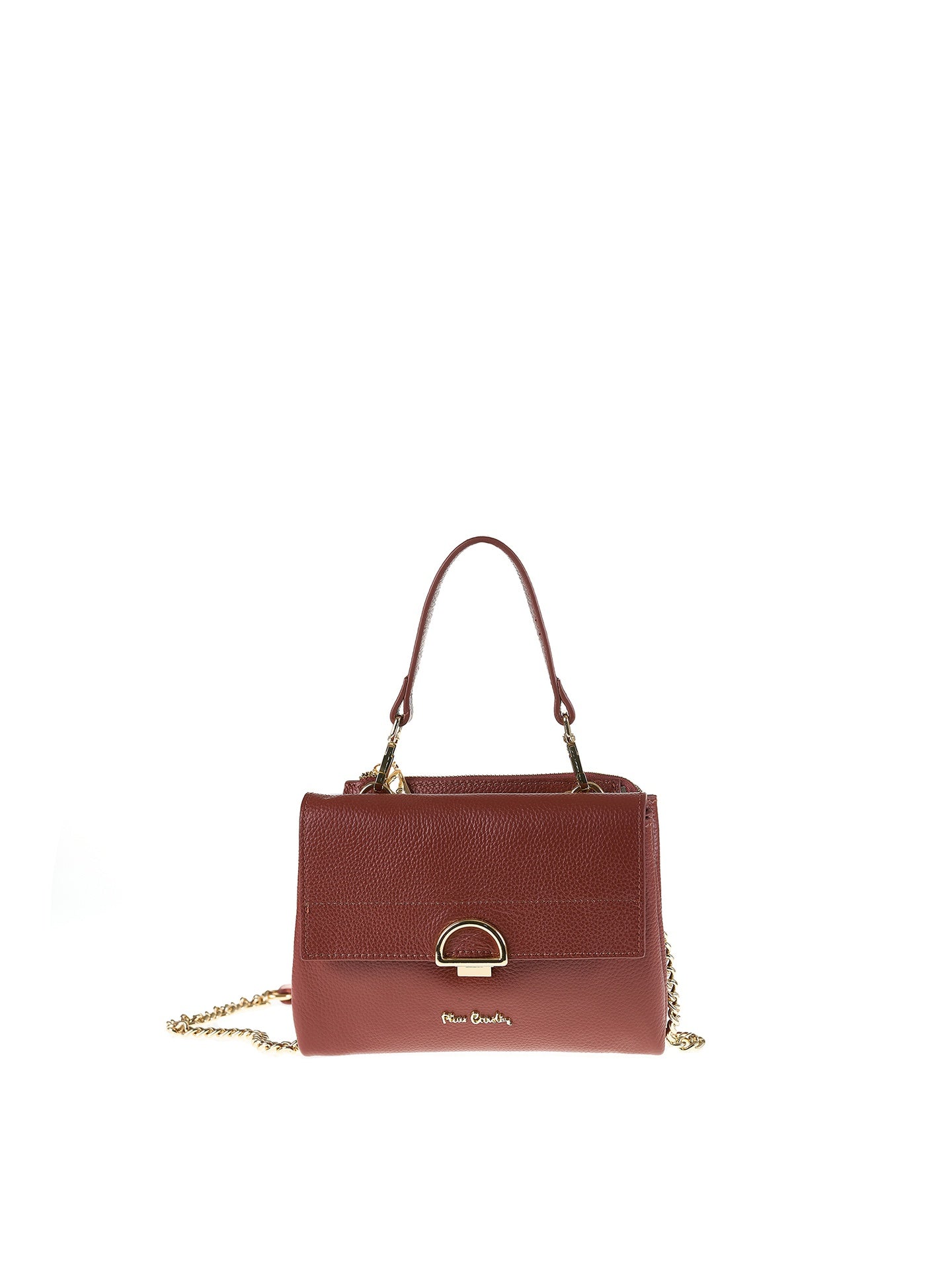 Borsa a Spalla in Vera Pelle Marrone Pierre Cardin