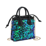 Bolso de hombro de poliéster verde