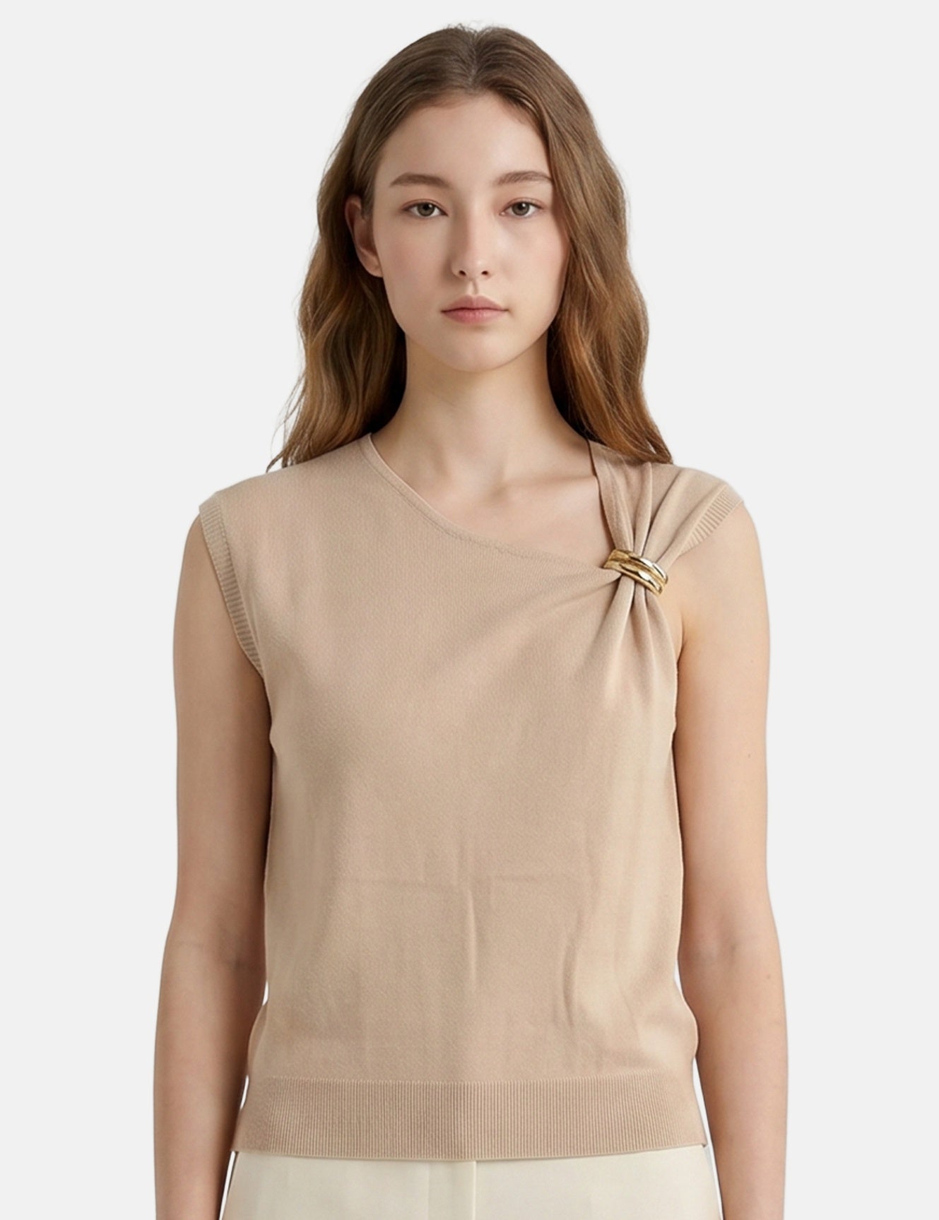 Vestito in Viscosa Taupe Roberta Rossi
