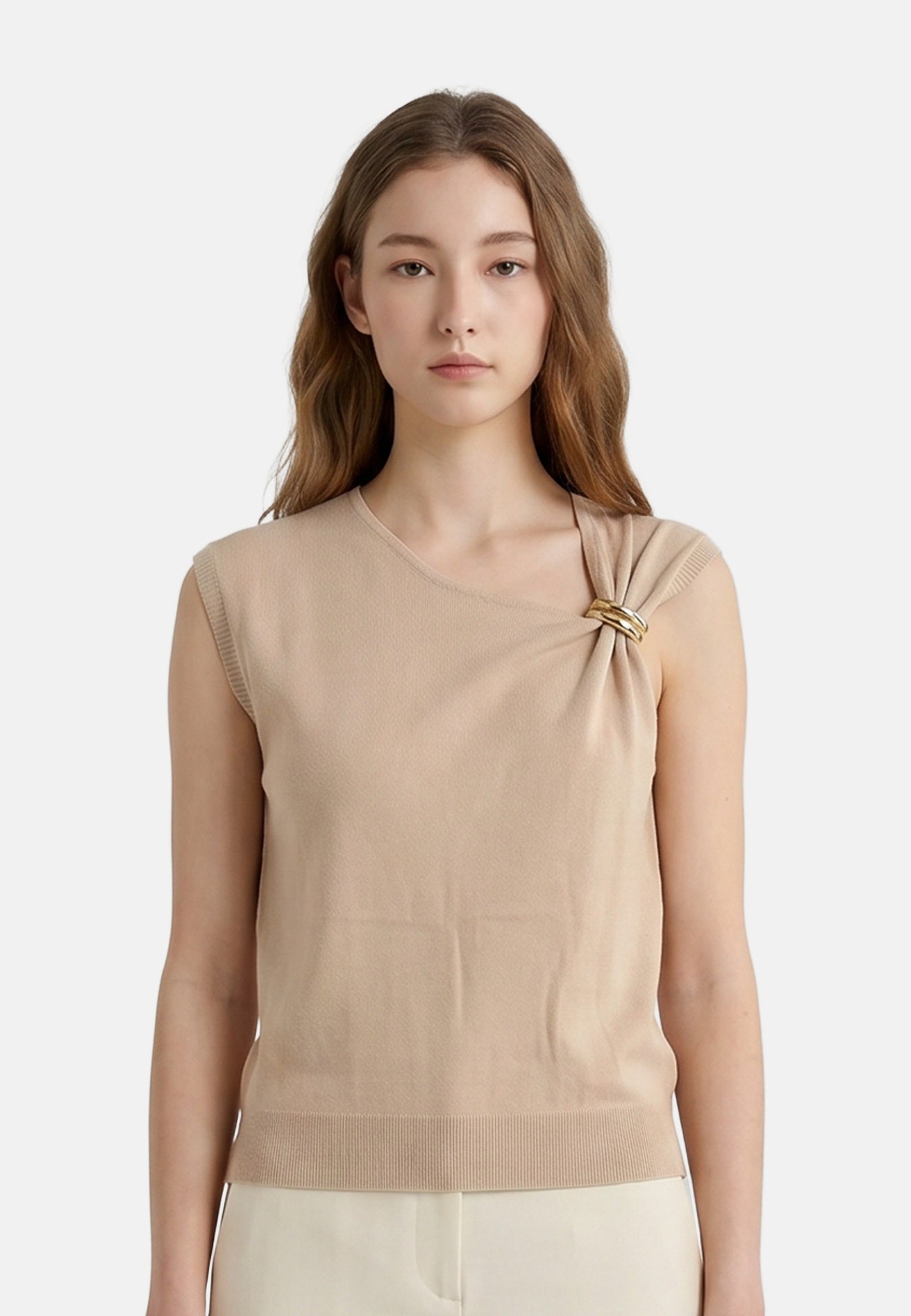 Vestito in Viscosa Taupe Roberta Rossi