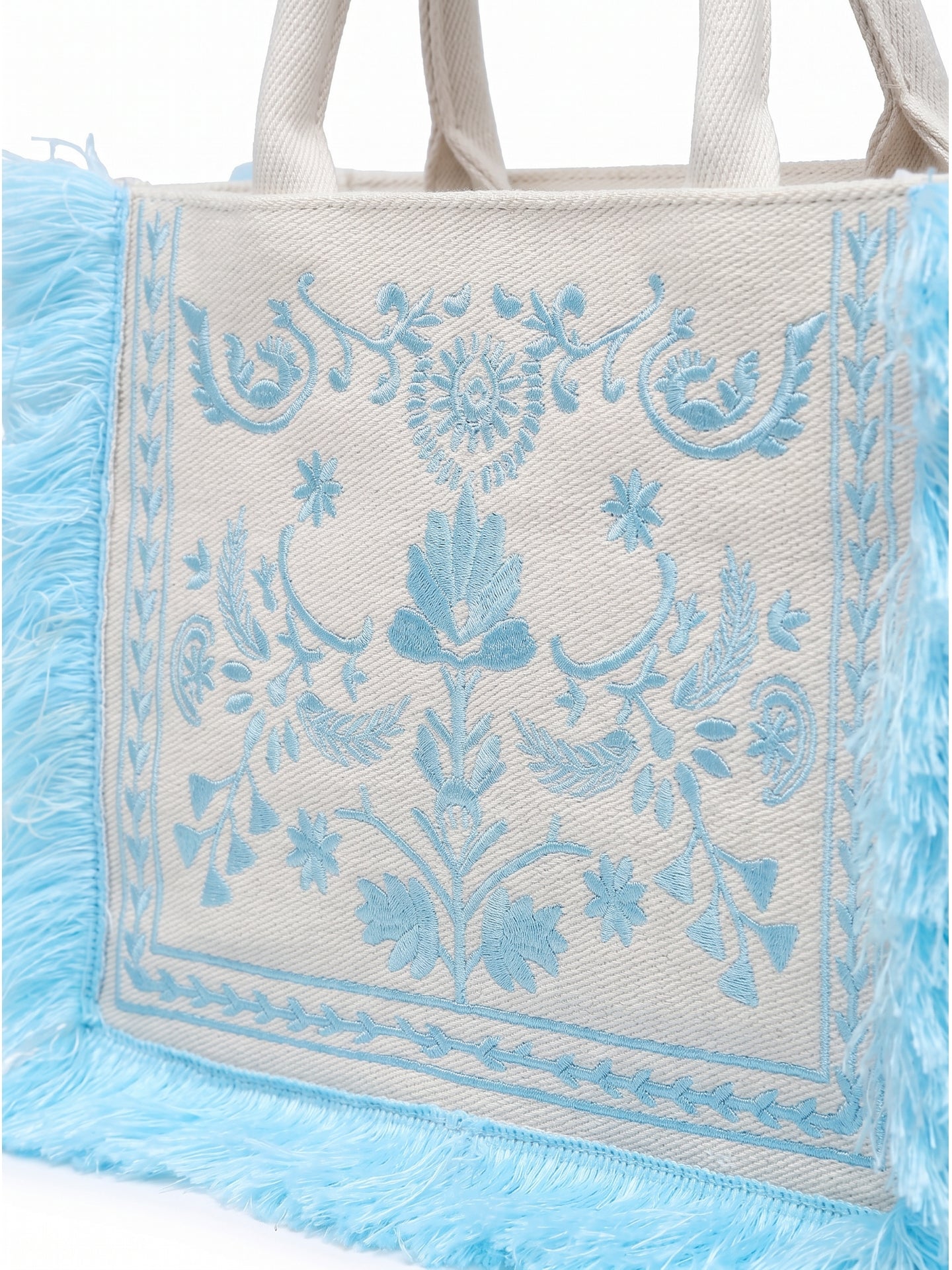 Borsa a Mano in Cotone Blu