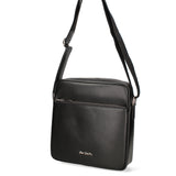 Schwarze Schultertasche aus veganem Leder