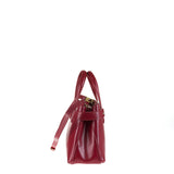 Borsa a Mano in Vera Pelle Rubino