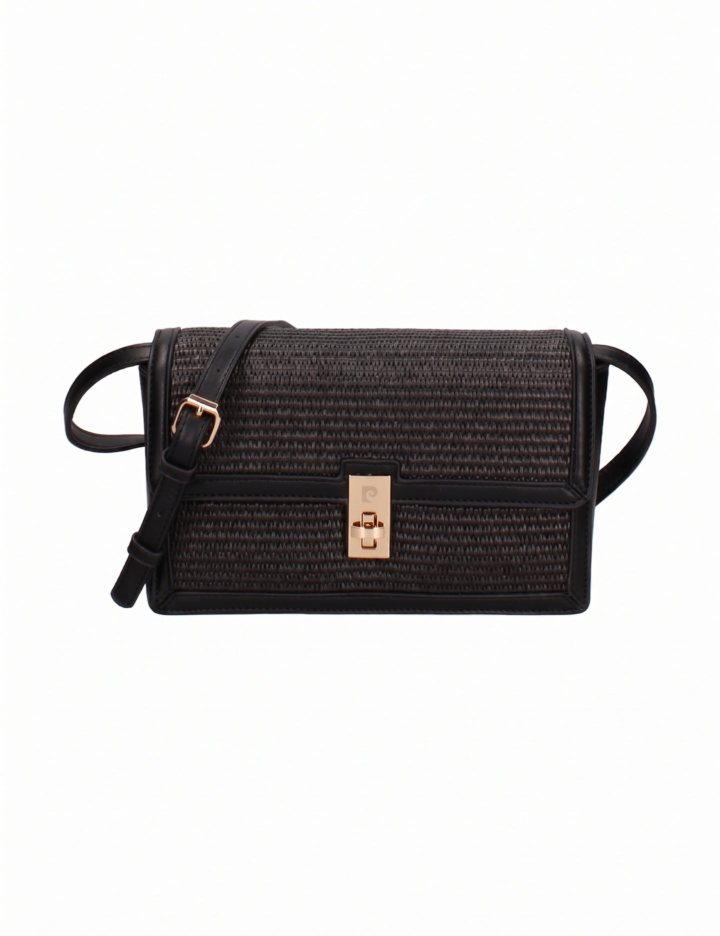 Borsa a Tracolla in Vera Pelle Nero Pierre Cardin