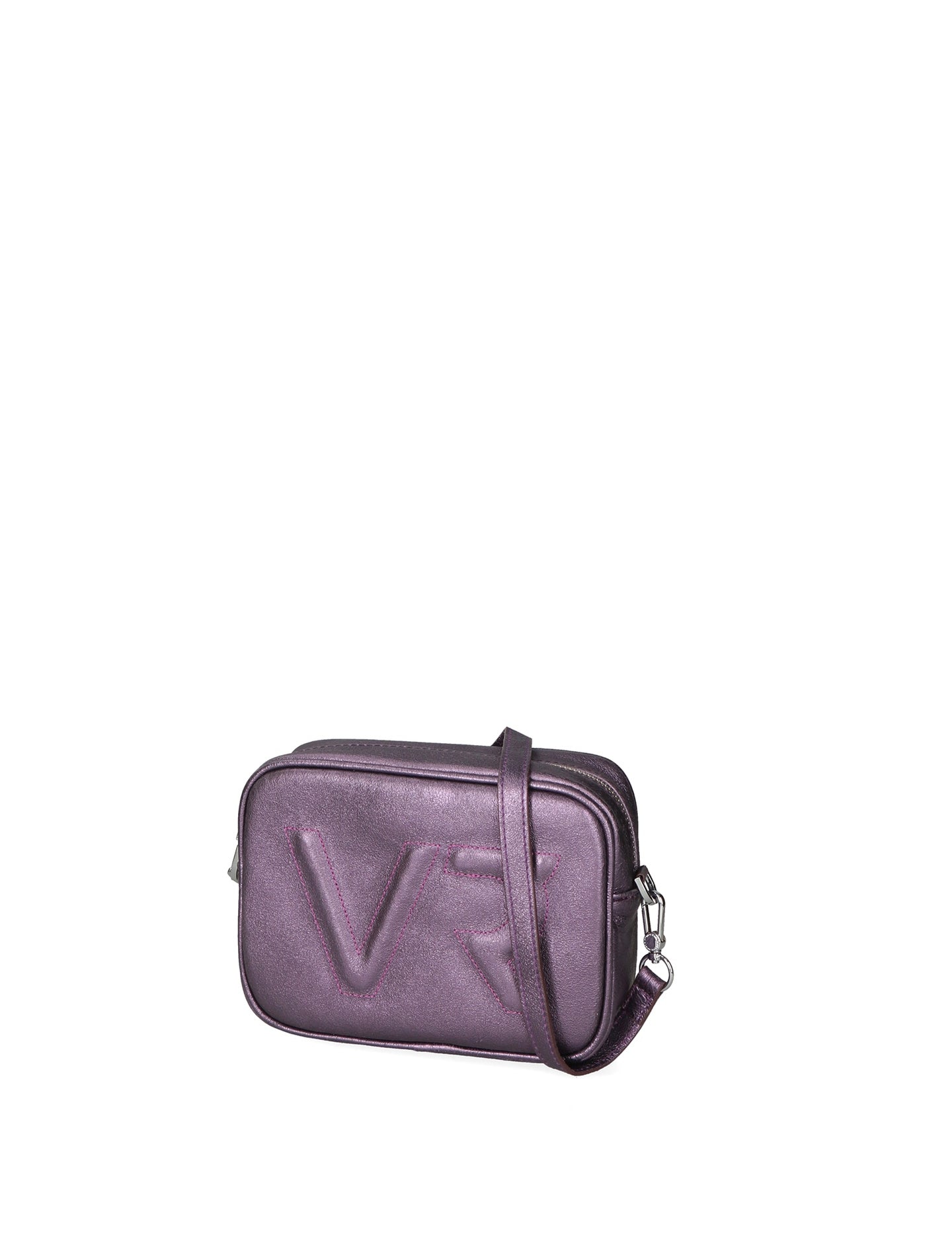 Borsa a Tracolla in Genuine Printed Suede Leather Viola