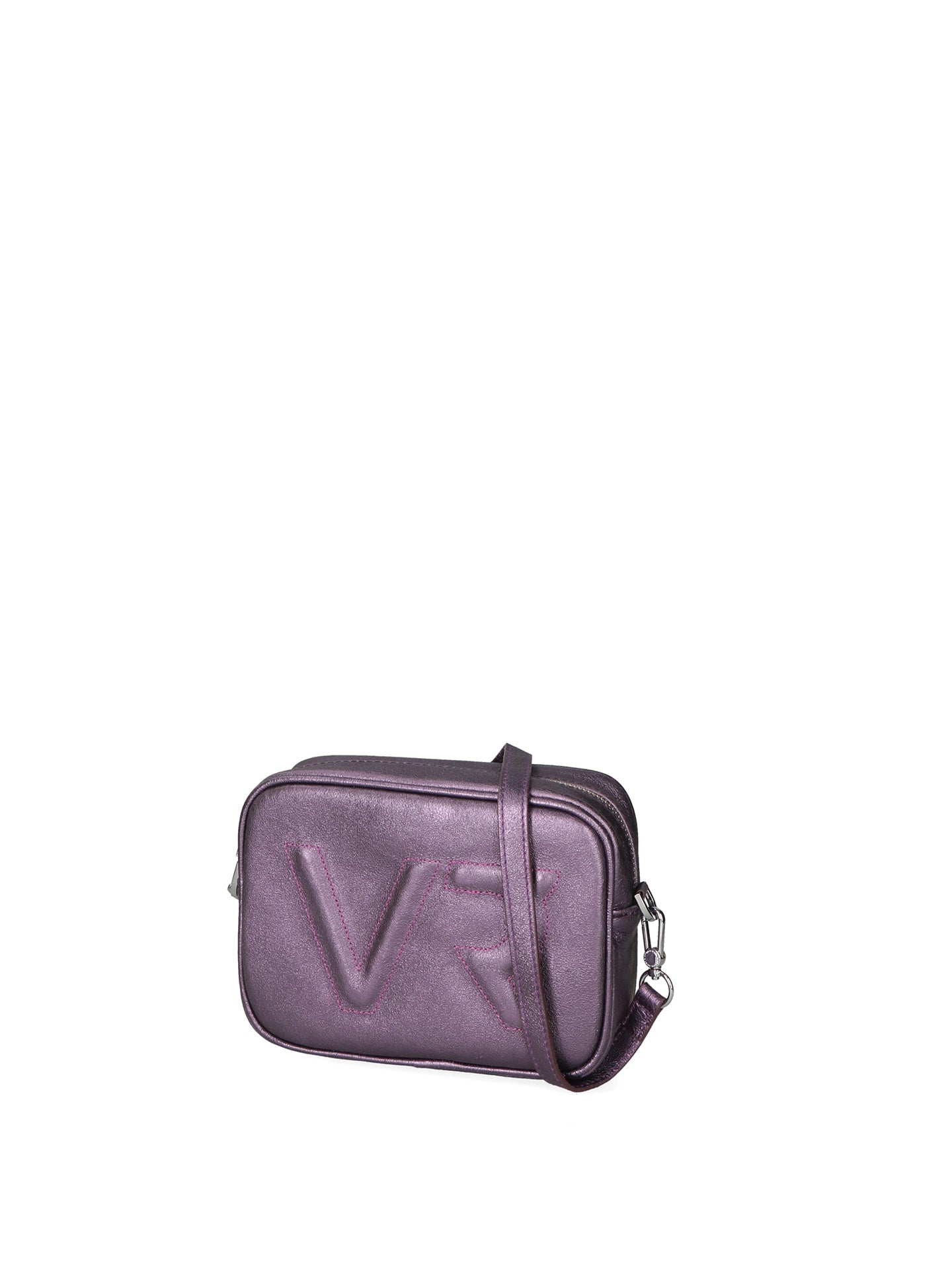 Borsa a Tracolla in Genuine Printed Suede Leather Viola