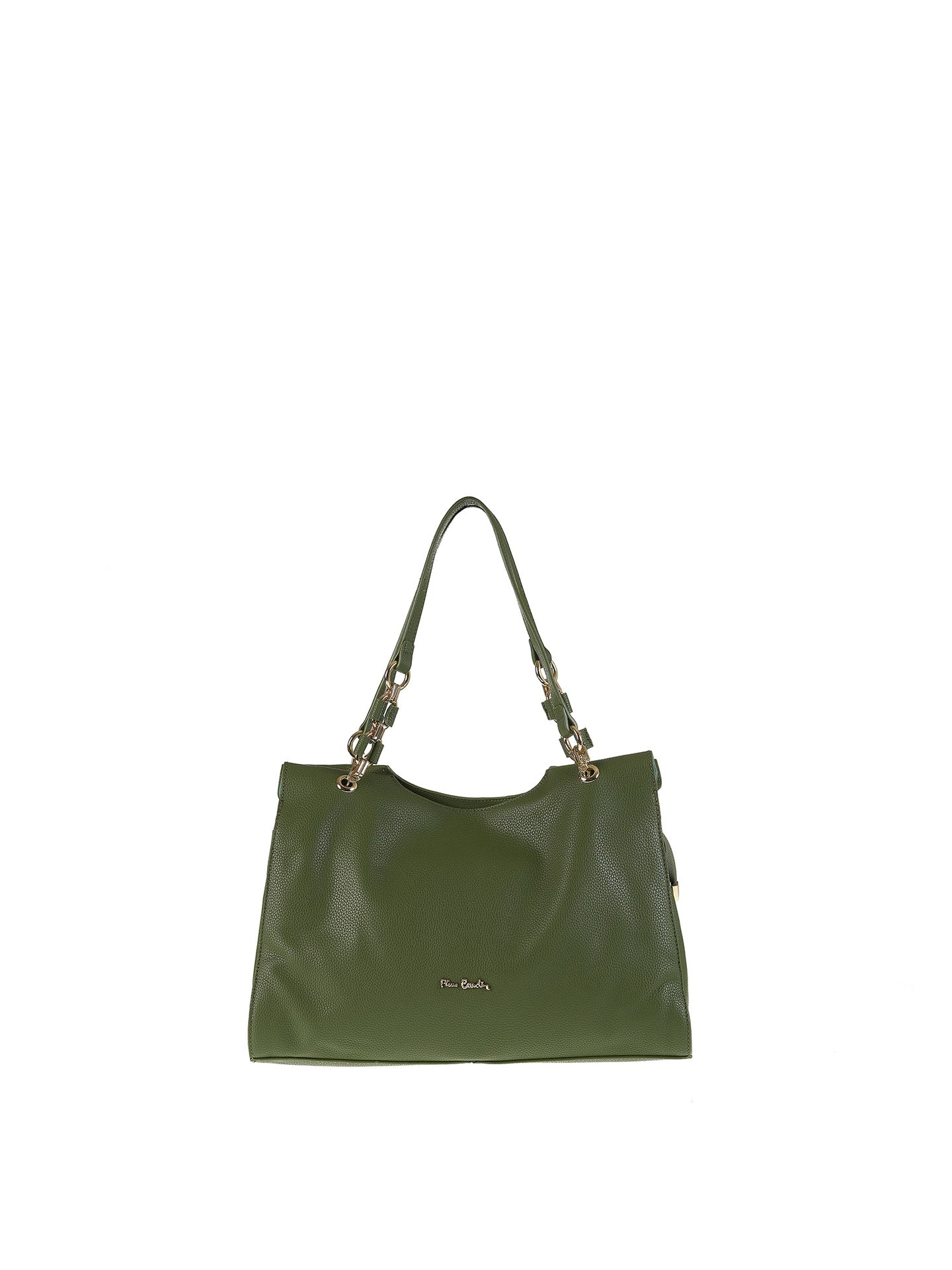 Borsa a Spalla in Vera Pelle Verde Pierre Cardin