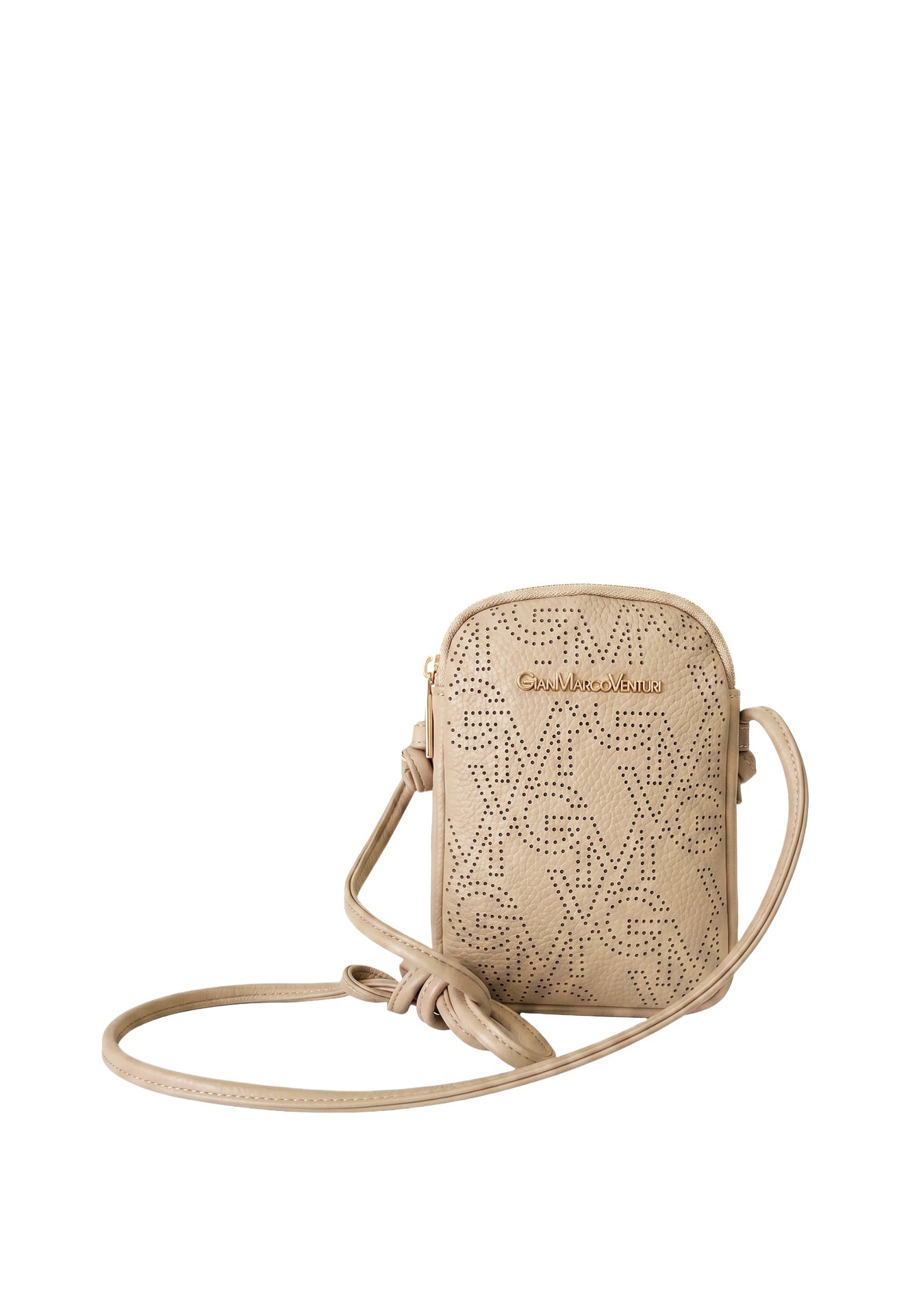 Borsa a tracolla in Pelle Vegana Khaki GianMarco Venturi