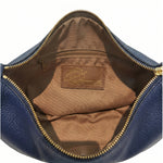 Borsa a Tracolla in Dollaro Leather Blu Jeans