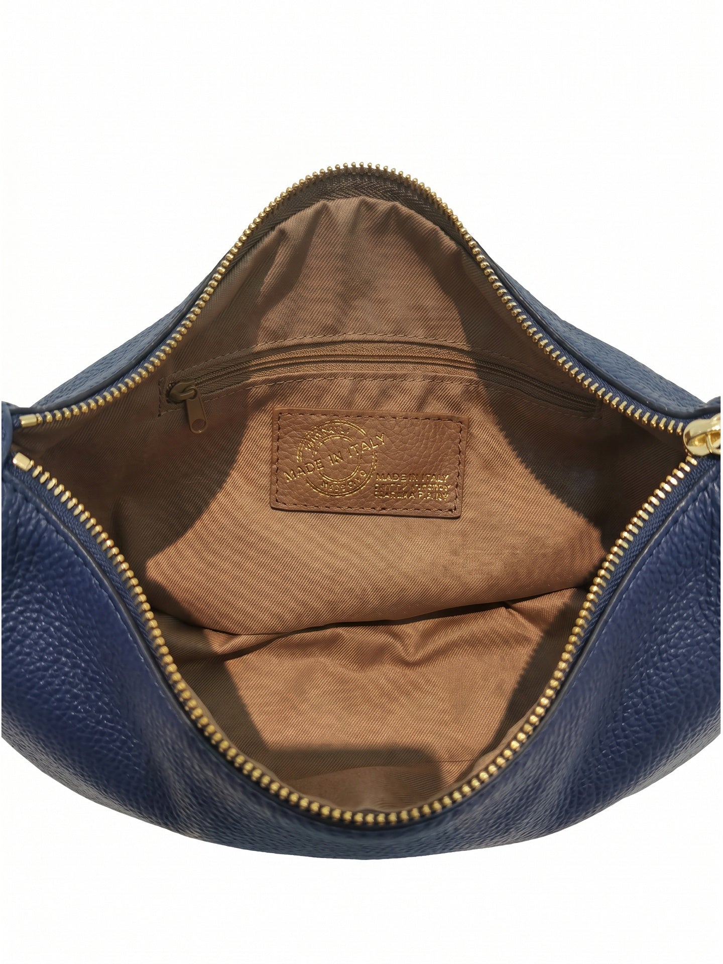 Borsa a Tracolla in Dollaro Leather Blu Jeans
