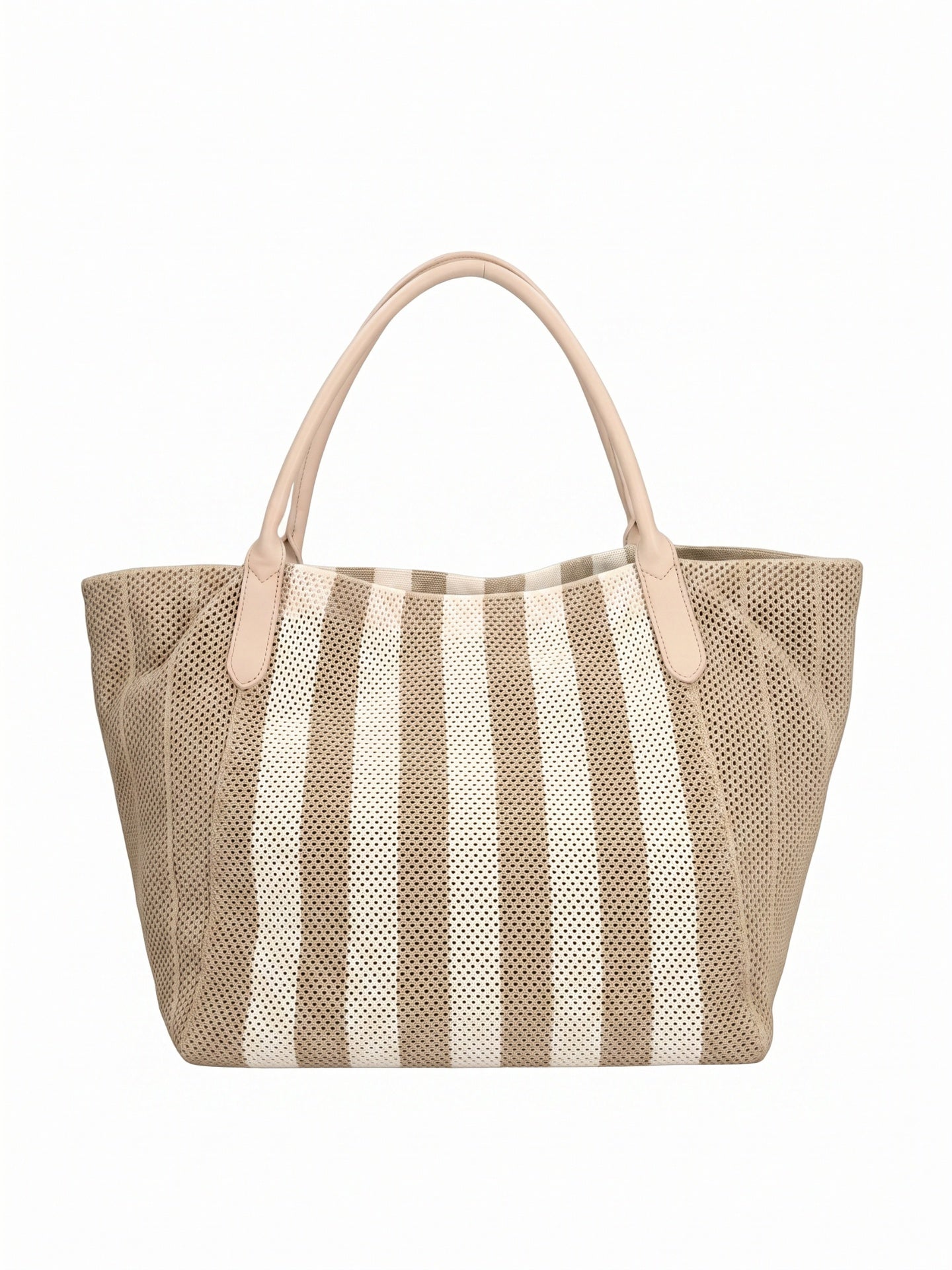Borsa a Mano in Pelle Vegana Panna