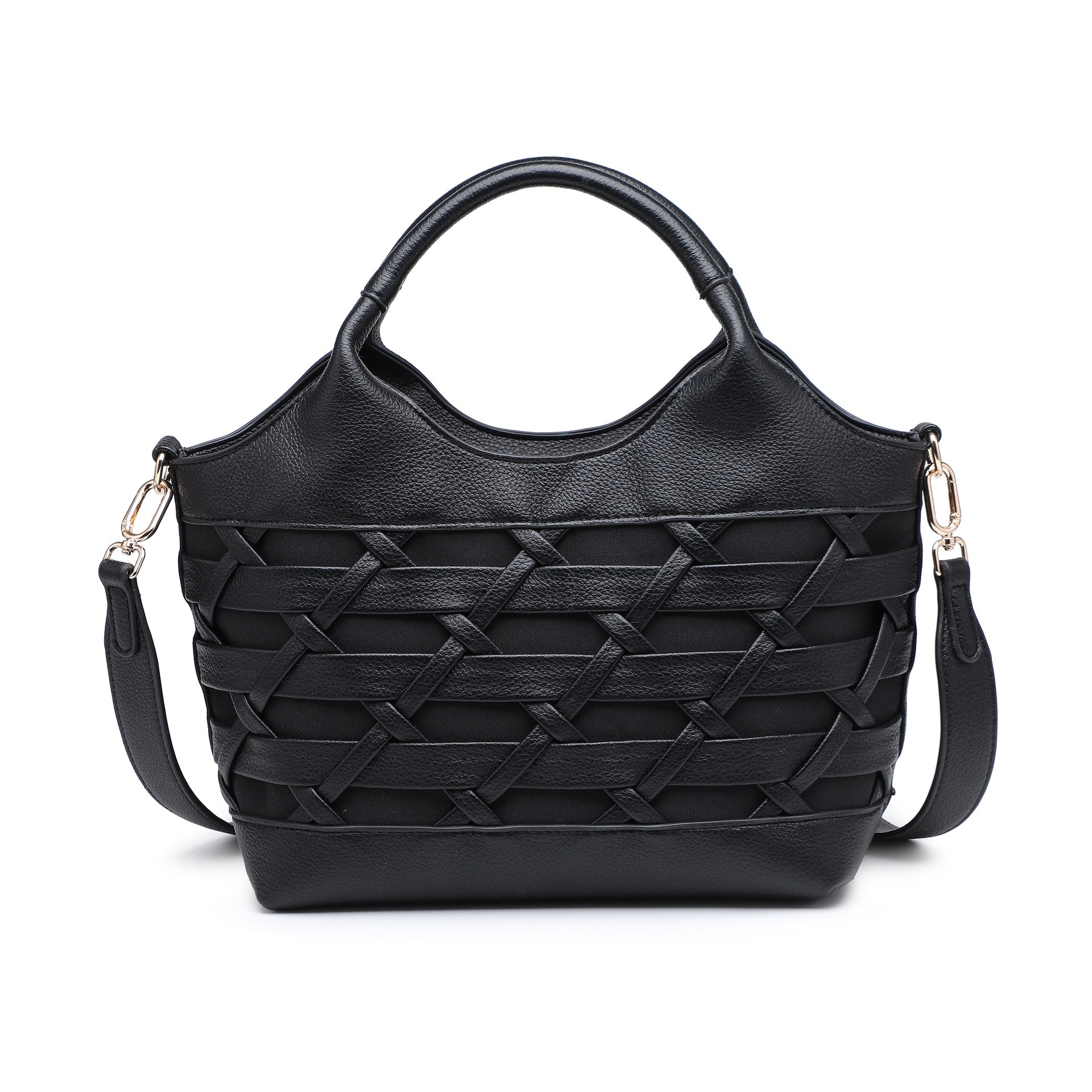 Borsa a Mano in Polyurethane Nero