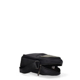 Bolso de hombro para hombre de piel vegana en negro y azul.