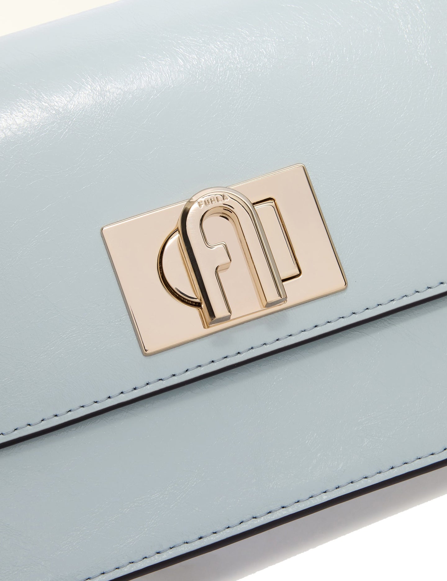 Light Blue Genuine Leather Shoulder Bag
