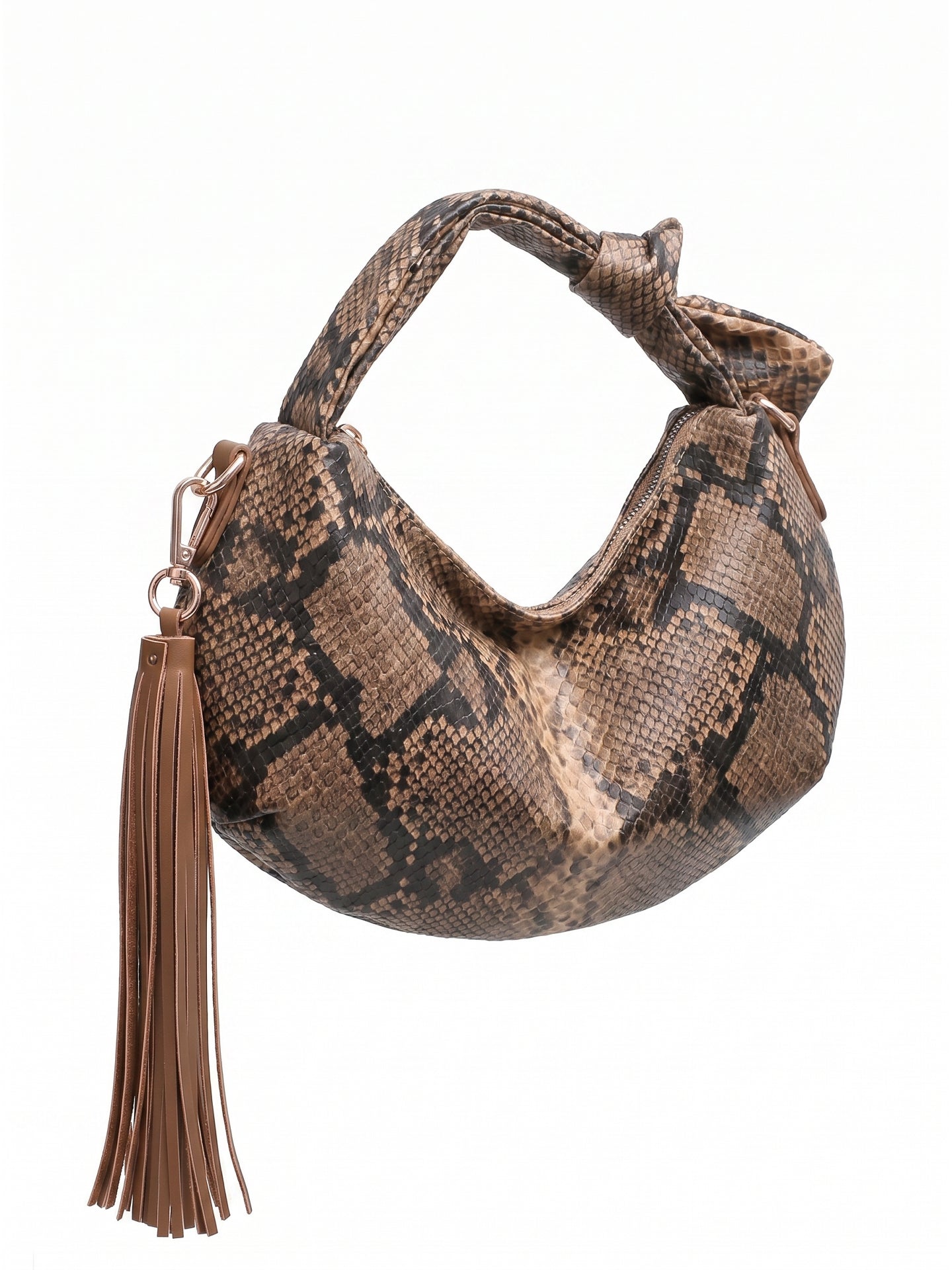 Borsa a Mano in Pelle Vegana Marrone