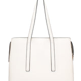 Bolso de compras de piel vegana blanca