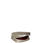 Borsa a Tracolla in Genuine Printed Suede Leather Argento