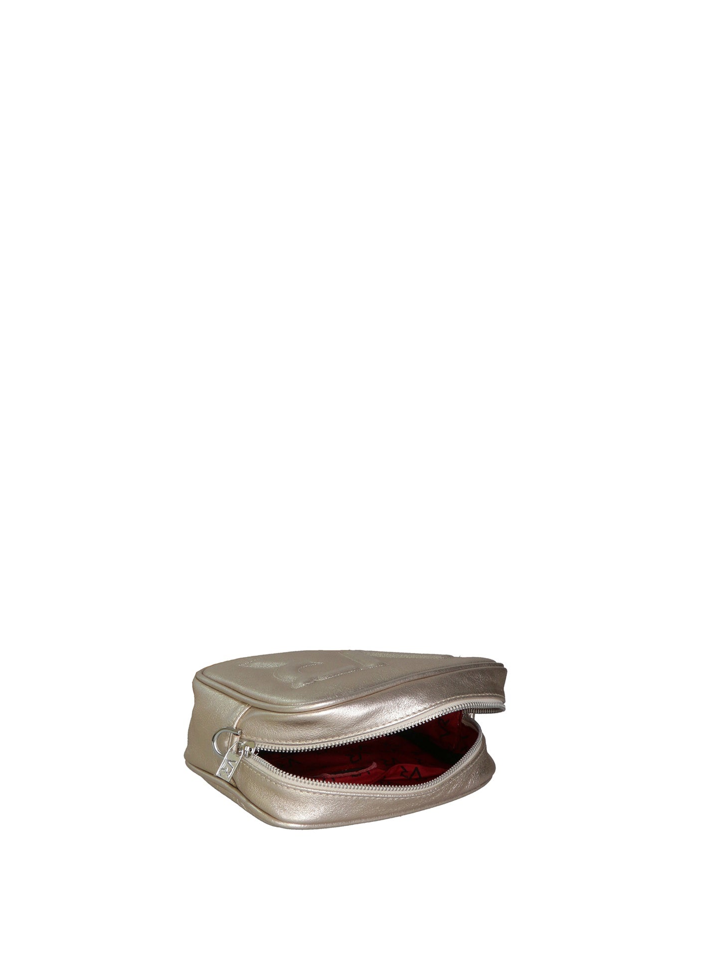 Borsa a Tracolla in Genuine Printed Suede Leather Argento