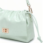 Borsa a Spalla in Pelle Vegana Verde