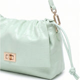 Borsa a Spalla in Pelle Vegana Verde