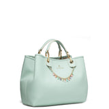 Hellblaue Polyester-Handtasche