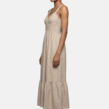 Vestito in Viscosa Taupe