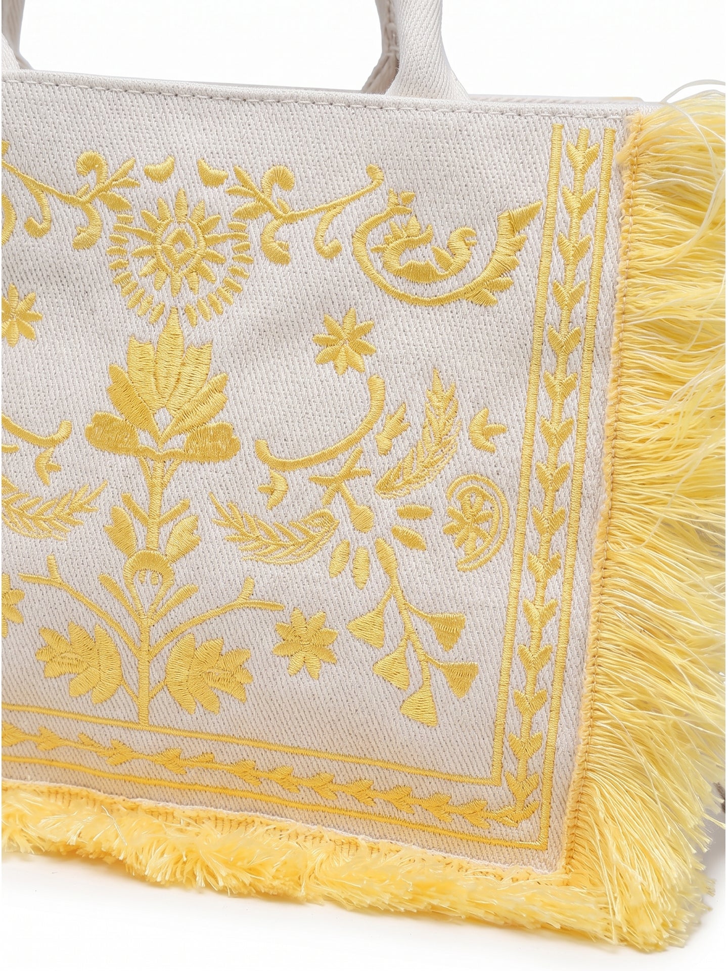 Borsa a Mano in Cotone Giallo