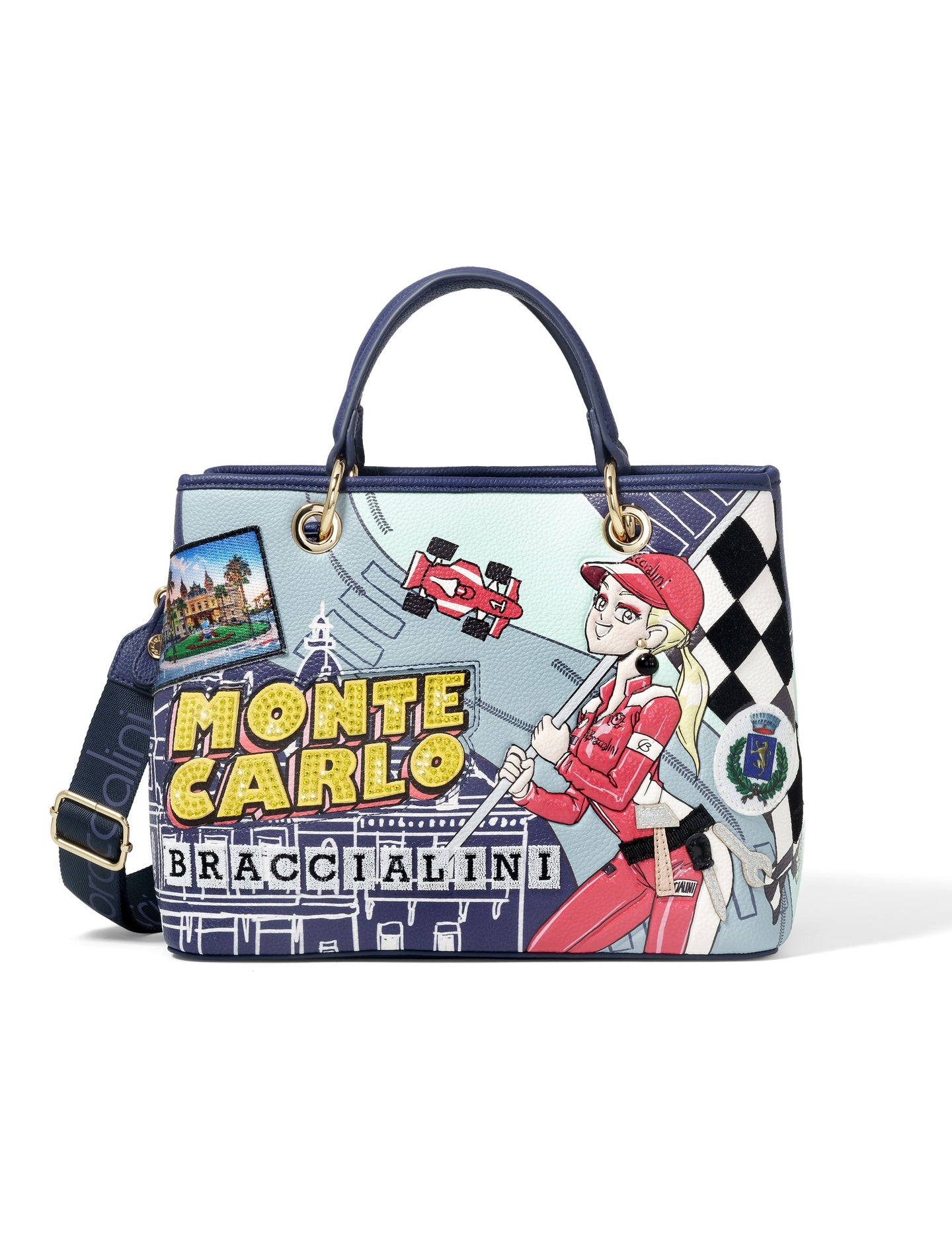 Borsa a Mano in Pelle Vegana Multicolore Braccialini
